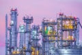 Twilight of industrial petroleum plant Royalty Free Stock Photo