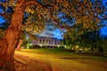 Twilight landscape on estate