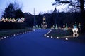 Twilight lighted holiday scene Royalty Free Stock Photo