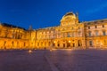 Twilight of Louvre Museum in Paris, France Royalty Free Stock Photo