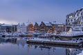 TromsÃÂ¸ harbour twilight wintertime