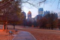 Twilight Midtown Atlanta and Oak Hill in Piedmont Park, USA Royalty Free Stock Photo