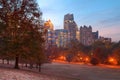 Twilight Midtown Atlanta and Oak Hill in Piedmont Park, USA Royalty Free Stock Photo