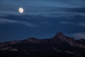 Twilight Moonrise on the Mountains, Yosemite National Park, California