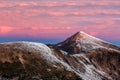 Twilight Mountain View Winter Landscape before Sunrise Royalty Free Stock Photo