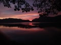 twilight at Ngebel Lake, Ponorogo Royalty Free Stock Photo