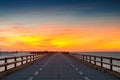 Twilight at the old Seven Mile Bridge Royalty Free Stock Photo