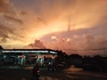 twilight over the gas station