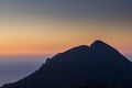 Twilight over the Ionian Sea on Corfu Island Royalty Free Stock Photo