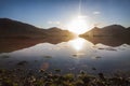 Sunrise over Loch Leven in Glencoe surroundings Royalty Free Stock Photo