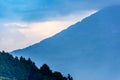 Twilight over volcano ridge, Guatemala