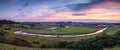 Twilight Panorama of River Aln Royalty Free Stock Photo