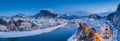 Twilight panorama view of Salzburg in winter, Salzburger Land, Austria Royalty Free Stock Photo