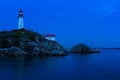 Twilight at Point Atkinson Lighthouse, West Vancouver, Canada Royalty Free Stock Photo