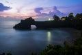 Twilight at Pura Batu Bolong, Tanah Lot, Bali, Indonesia. Royalty Free Stock Photo
