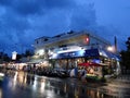 Twilight rainy view of the night market in Kenting National Park Royalty Free Stock Photo