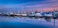 Twilight reflections at a marina in Canton, Baltimore, Maryland.