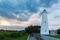 Ocracoke Lighthouse at Dusk Royalty Free Stock Photo