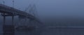 Twilight's Whispers: Mist-Clad City Bridge