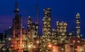 Twilight scene of oil and gas refinery plant petrochemical industrial Royalty Free Stock Photo