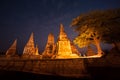 Twilight scene of Pagoda in Wat Chaiwatthanaram,Thailand.