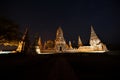 Twilight scene of Pagoda in Wat Chaiwatthanaram,Thailand.