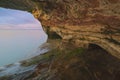 Twilight Sea Cave at Paradise Point Lake Superior Royalty Free Stock Photo