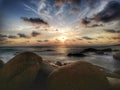 Twilight sea landscape sunset long exposure in Thailand