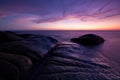 Twilight sea and rock Royalty Free Stock Photo