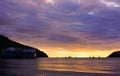 Twilight seascape with fishing boat beautiful background Royalty Free Stock Photo