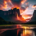 Twilight Serenade: Angel Falls, Venezuela Royalty Free Stock Photo