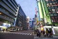 Twilight shot of Akihabara shopping area