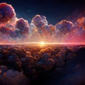 Twilight sky background. Colorful Sunset sky and cloud. Vivid sky in twilight time background. Fiery orange sunset sky. Beautiful Royalty Free Stock Photo