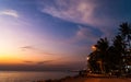 Twilight sky with colorful sunset and clouds at beach Royalty Free Stock Photo