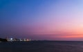 Twilight sky with colorful sunset and clouds at beach Royalty Free Stock Photo