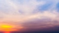 Twilight sky with colorful sunset and clouds at beach Royalty Free Stock Photo