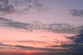 Twilight sky with effect of light pastel tone. Colorful clouds on the dramatic sunset sky Royalty Free Stock Photo