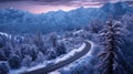 Twilight in the Snowy Mountains