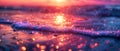 Twilight Sparkle Seascape. Concept Lavender hues, ocean waves, peaceful twilight, magical unicorns,
