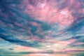 Natural sky composition. Sunset, sunrise dramatic sky abstract background. Beautiful cloudscape, view on a fluffy