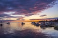 Twilight sunset at Ria Formosa wetlands natural conservation reg