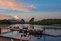 Twilight sunset on the river at Krabi, Thailand