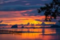 Twilight sunset seascape at the beach in thailand Royalty Free Stock Photo