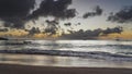 Twilight after sunset on a tropical beach. Royalty Free Stock Photo