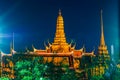 Twilight Temple of the Emerald Buddha Wat Phra Kaew of Bangkok Royalty Free Stock Photo