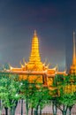 Twilight Temple of the Emerald Buddha Wat Phra Kaew of Bangkok Royalty Free Stock Photo