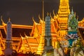 Twilight Temple of the Emerald Buddha Wat Phra Kaew of Bangkok Royalty Free Stock Photo