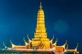 Twilight Temple of the Emerald Buddha Wat Phra Kaew of Bangkok Royalty Free Stock Photo