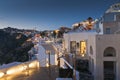 Twilight in Thira of Santorini island Royalty Free Stock Photo