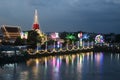 Twilight time of the most important place of worship When Phra Samut Chedi.